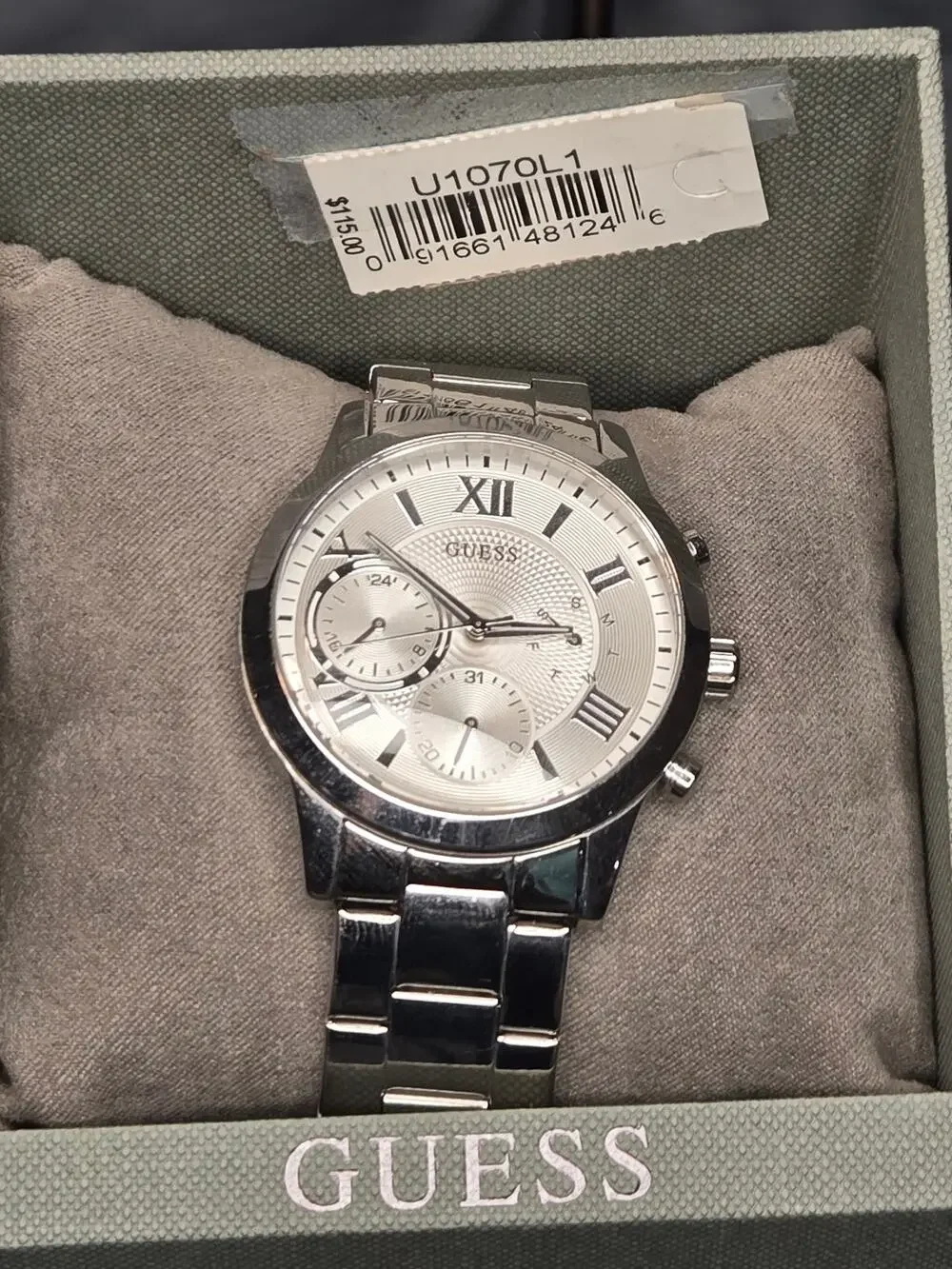 Guess Multifunction Silver-Tone Watch U1070L1 W1070L1